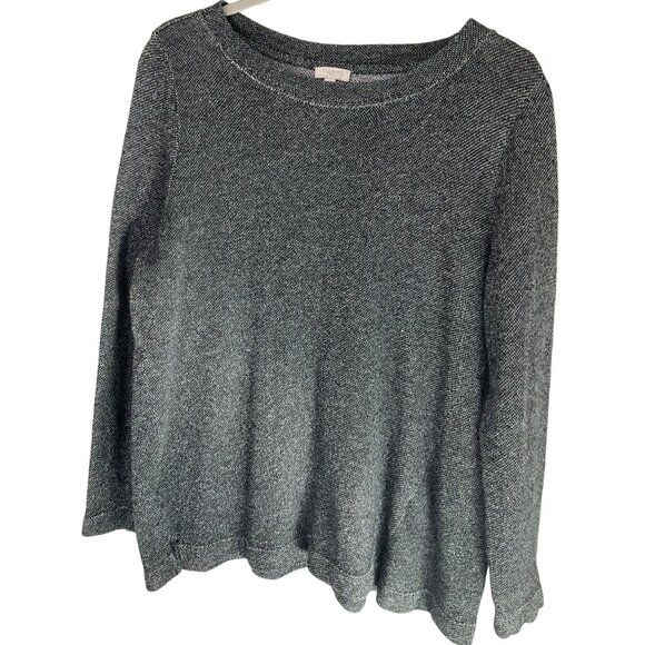 Talbots Sweaters - Talbots Womens Sz XL Sweater Gray Black Metalic Pullover Knit Glam Cotton Bl